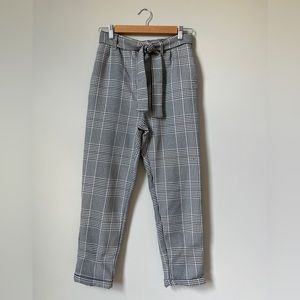 Rebellious Fashion Black and White Plaid Pants